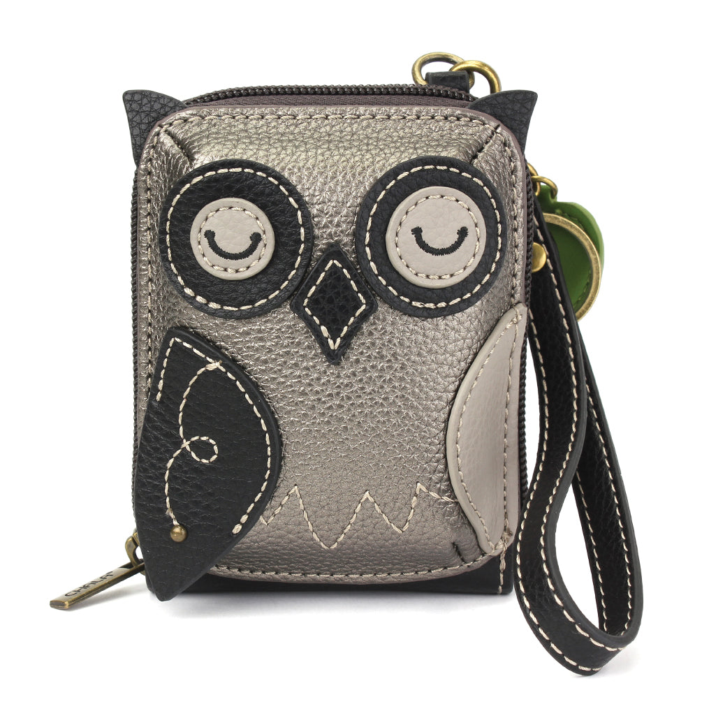 Chala Mixed Color Leather Owl Coin Purse - Charming Key Chain