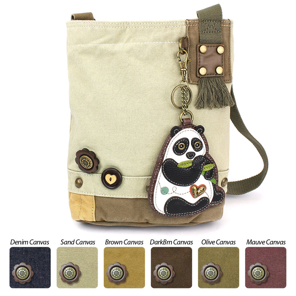 Canvas Tote Bag with Detachable Panda Crossbody Pouch