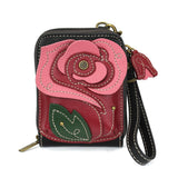 Cute-C - Credit Card Holder / Wallet Wristlet - Red Rose
