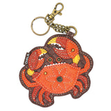 Key Fob/Coin Purse - Crab - orange