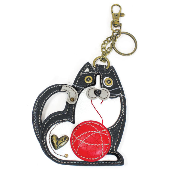 Chala Coin Purse/Key Fob, Lazzy Cat