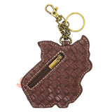 Key Fob/Coin Purse - Spotted Pig - black