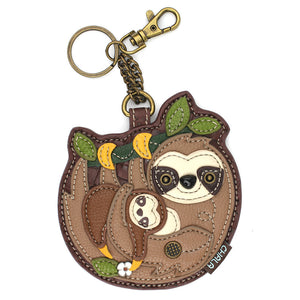 Key Fob/Coin Purse - Sloth Family