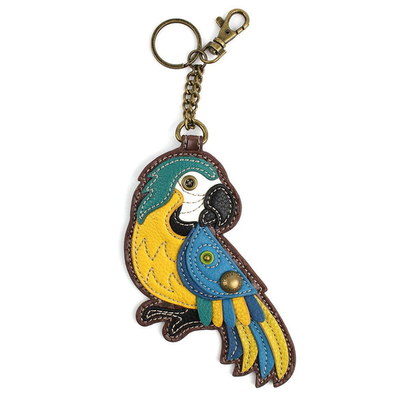 Key Fob/Coin Purse - Blue Parrot