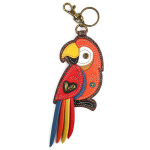 Key Fob/Coin Purse - Red Parrot