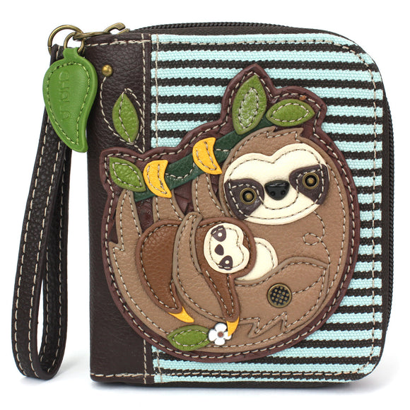 Zip Around Wallet - Sloth Family