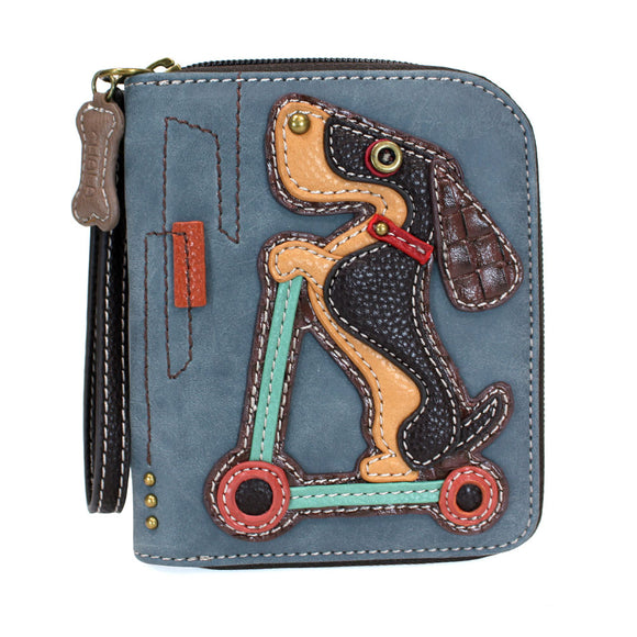 Wiener Dog Scooter - Zip Around Wallet