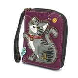 Zip Around Wallet - Gray Tabby Cat