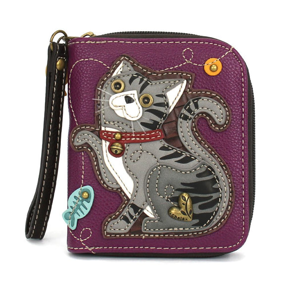 Zip Around Wallet - Gray Tabby Cat