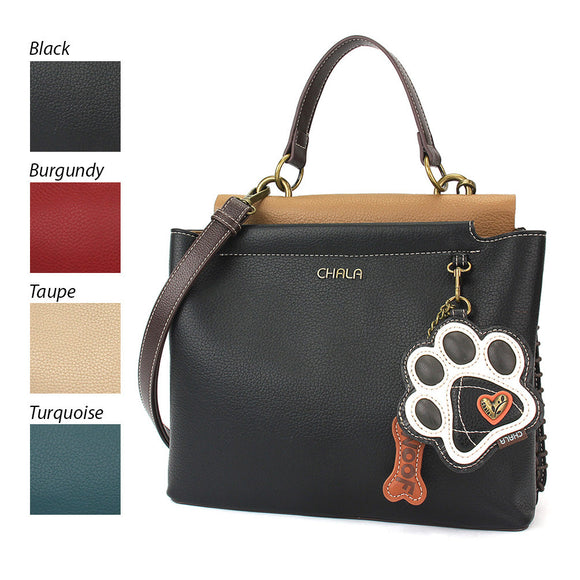 Charming Satchel - Pawprint B&W