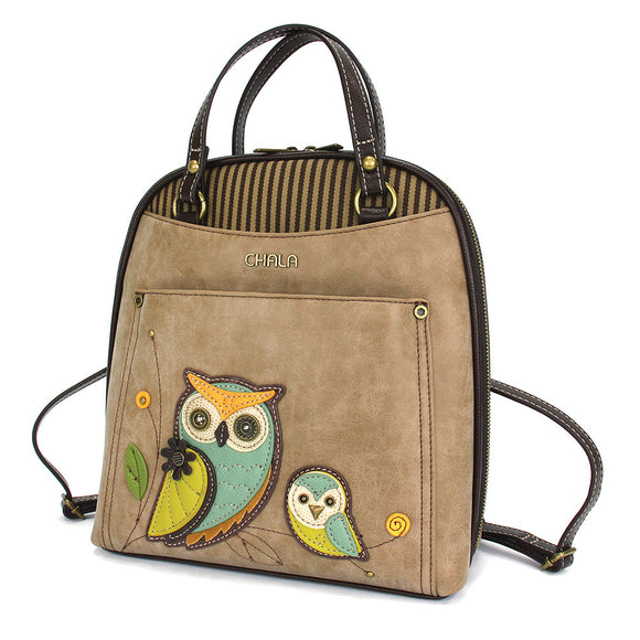 Convertible Backpack Purse - Owls