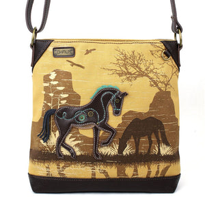 Safari Canvas Crossbody - Horse (Brown)