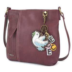 LaserCut Crossbody - Charming Charms Dove+PEACE