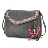 Braided Boho Crossbody - Mini Keychain Butterfly Pink